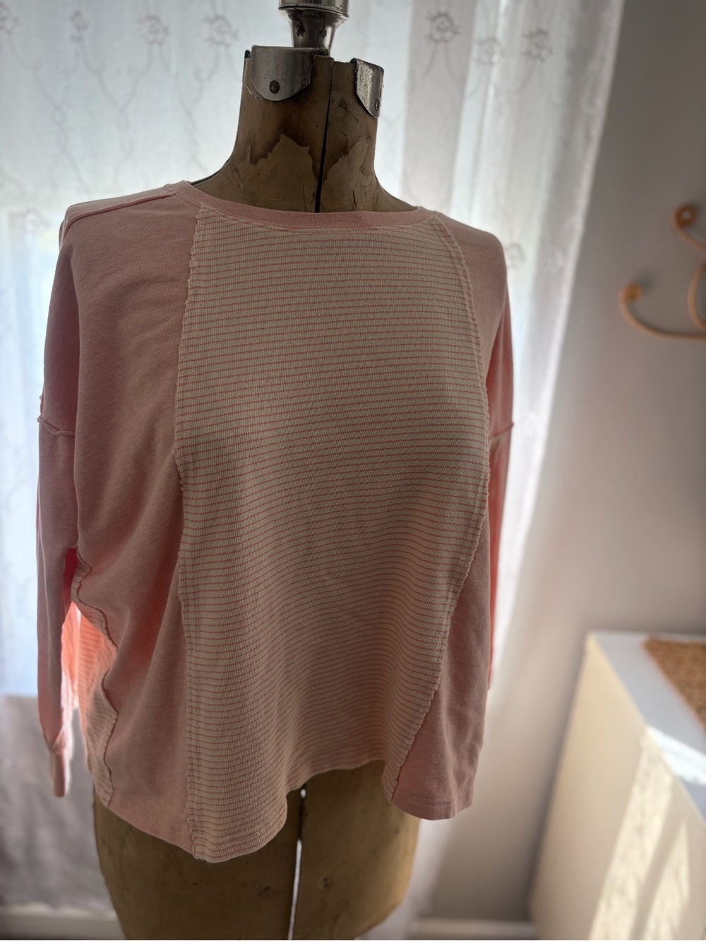 Easel Pink Women's Long Sleeve Knit Top